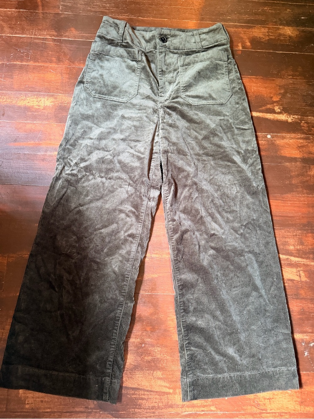 Anthropologie Wide-Leg Corduroy Pants in Olive